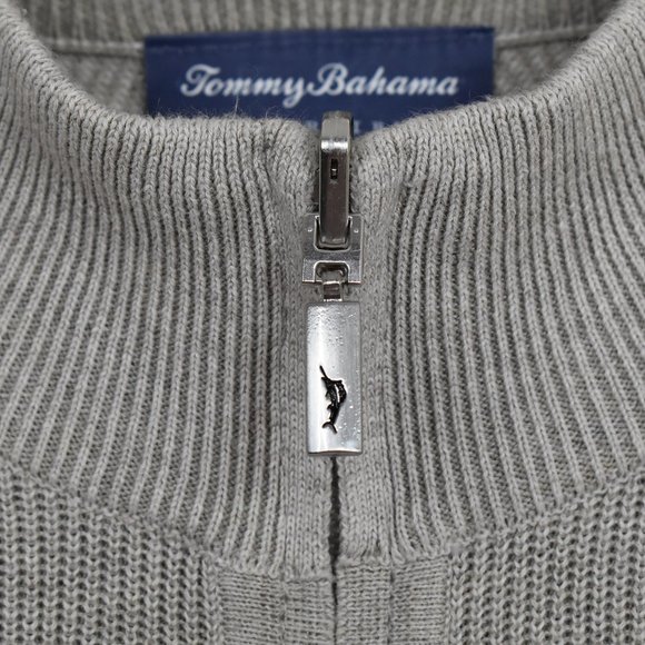 Tommy Bahama 1/4 Zip Pullover Reversible Sweater M - Picture 3 of 12